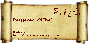 Petyerec Ábel névjegykártya